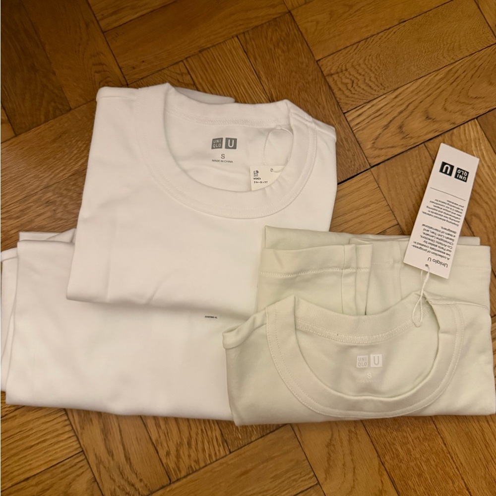 Uniqlo Women’s Short Sleeve Tees - White and Light Cream